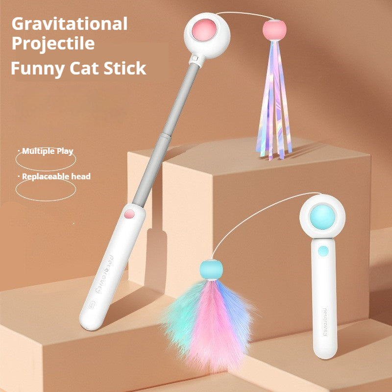 Kopipets Local Seller Multi-Function Cat Teaser Wand Adjustable Rod Retractable Laser Pointer