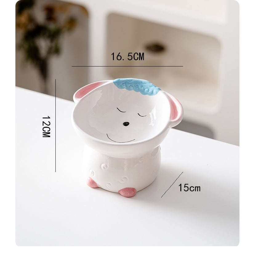 Stylish Ceramic Animal-Shaped Pet Food Bowl