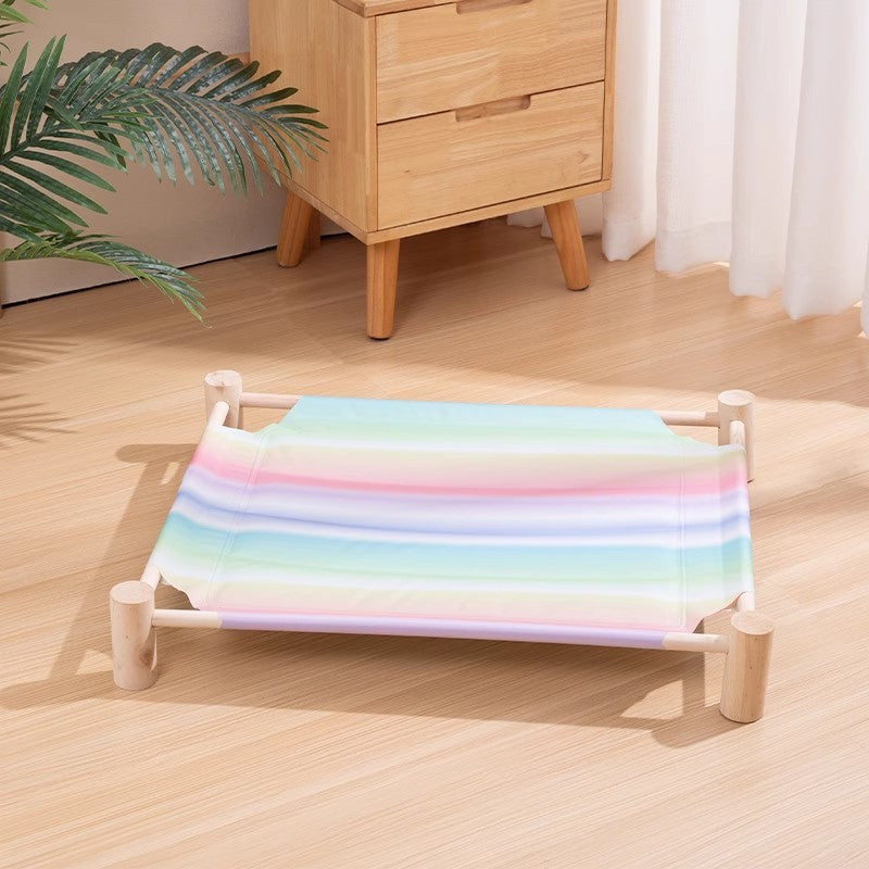 Kopipets Local Seller Cooling Pet Rocking Lounge Chair Wooden Frame with Ice Pad for Cats&Small Dogs