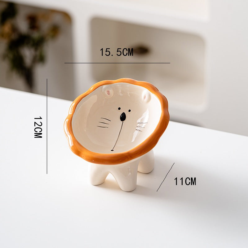 Stylish Ceramic Animal-Shaped Pet Food Bowl