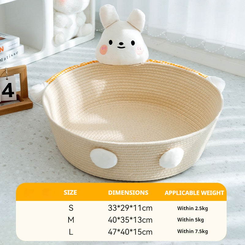 Kopipets Local Seller Pet House Breathable Cotton Rope Pet Nest–Bear / Bunny Style | Stylish Cat Bed