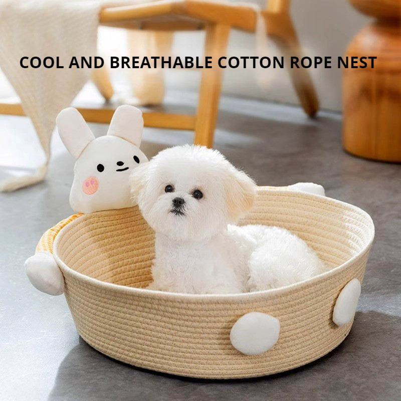Kopipets Local Seller Pet House Breathable Cotton Rope Pet Nest–Bear / Bunny Style | Stylish Cat Bed