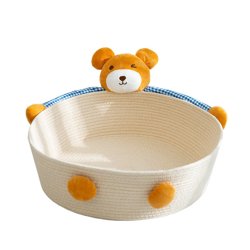 Kopipets Local Seller Pet House Breathable Cotton Rope Pet Nest–Bear / Bunny Style | Stylish Cat Bed