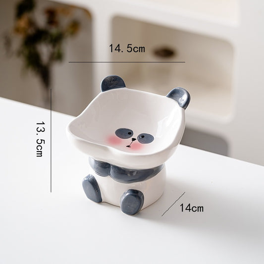 Stylish Ceramic Animal-Shaped Pet Food Bowl