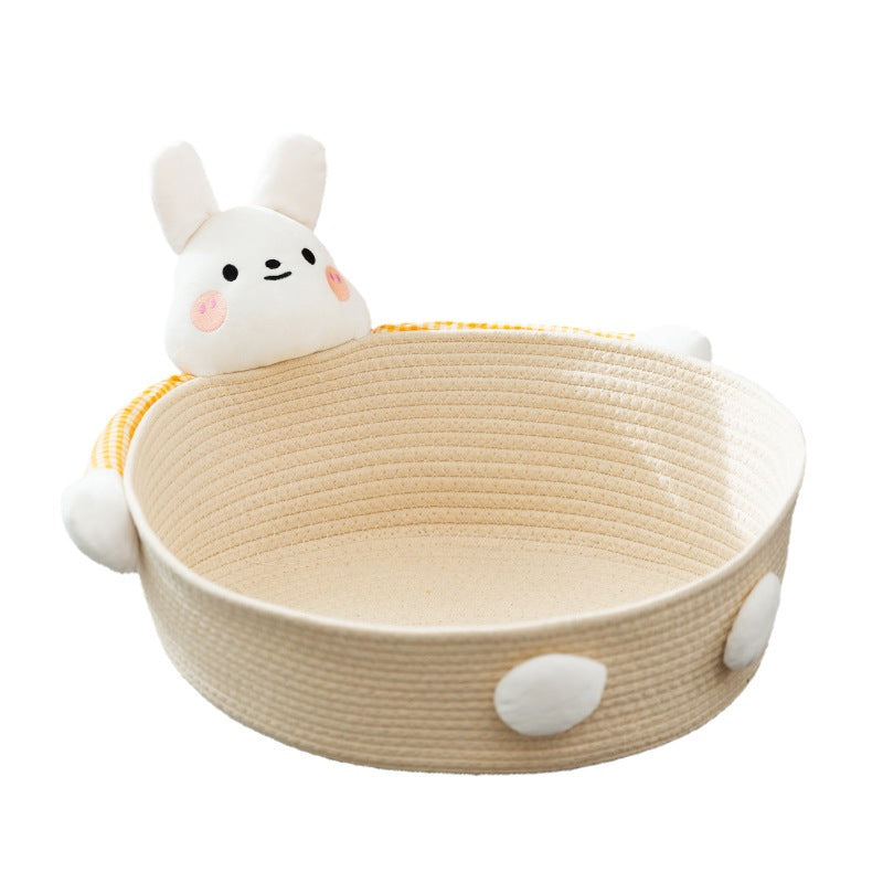 Kopipets Local Seller Pet House Breathable Cotton Rope Pet Nest–Bear / Bunny Style | Stylish Cat Bed