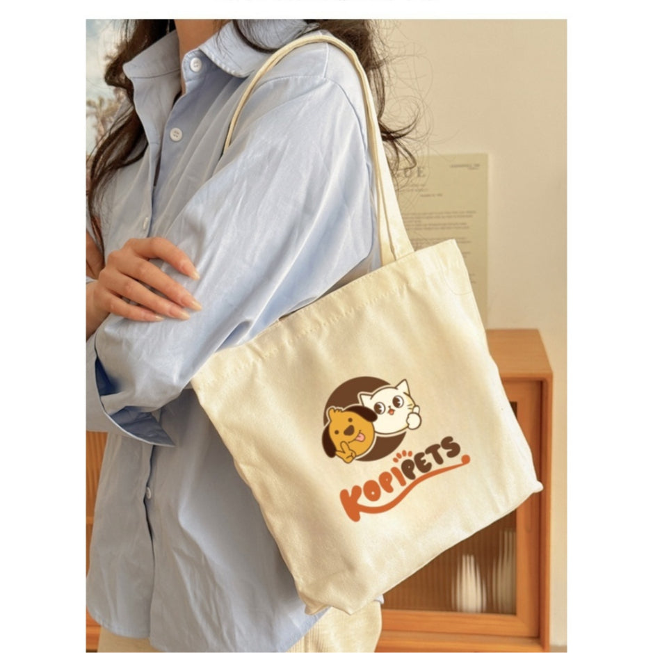 Kopipets Foldable Bag Cartoon Canvas Bag | 2025 New Large Shoulder Bag | Premium Fabric | HandBag