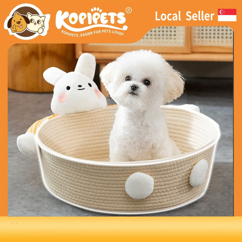 Kopipets Local Seller Pet House Breathable Cotton Rope Pet Nest–Bear / Bunny Style | Stylish Cat Bed