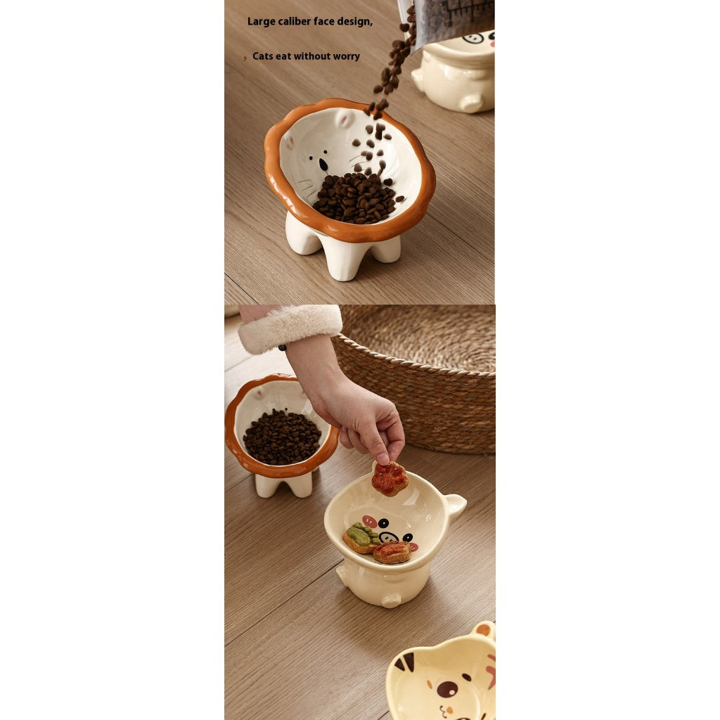 Stylish Ceramic Animal-Shaped Pet Food Bowl