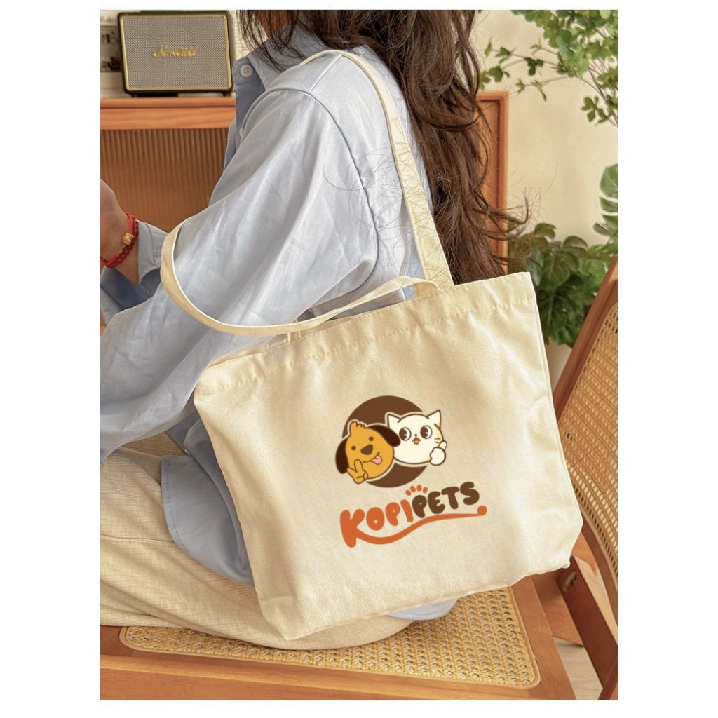 Kopipets Foldable Bag Cartoon Canvas Bag | 2025 New Large Shoulder Bag | Premium Fabric | HandBag