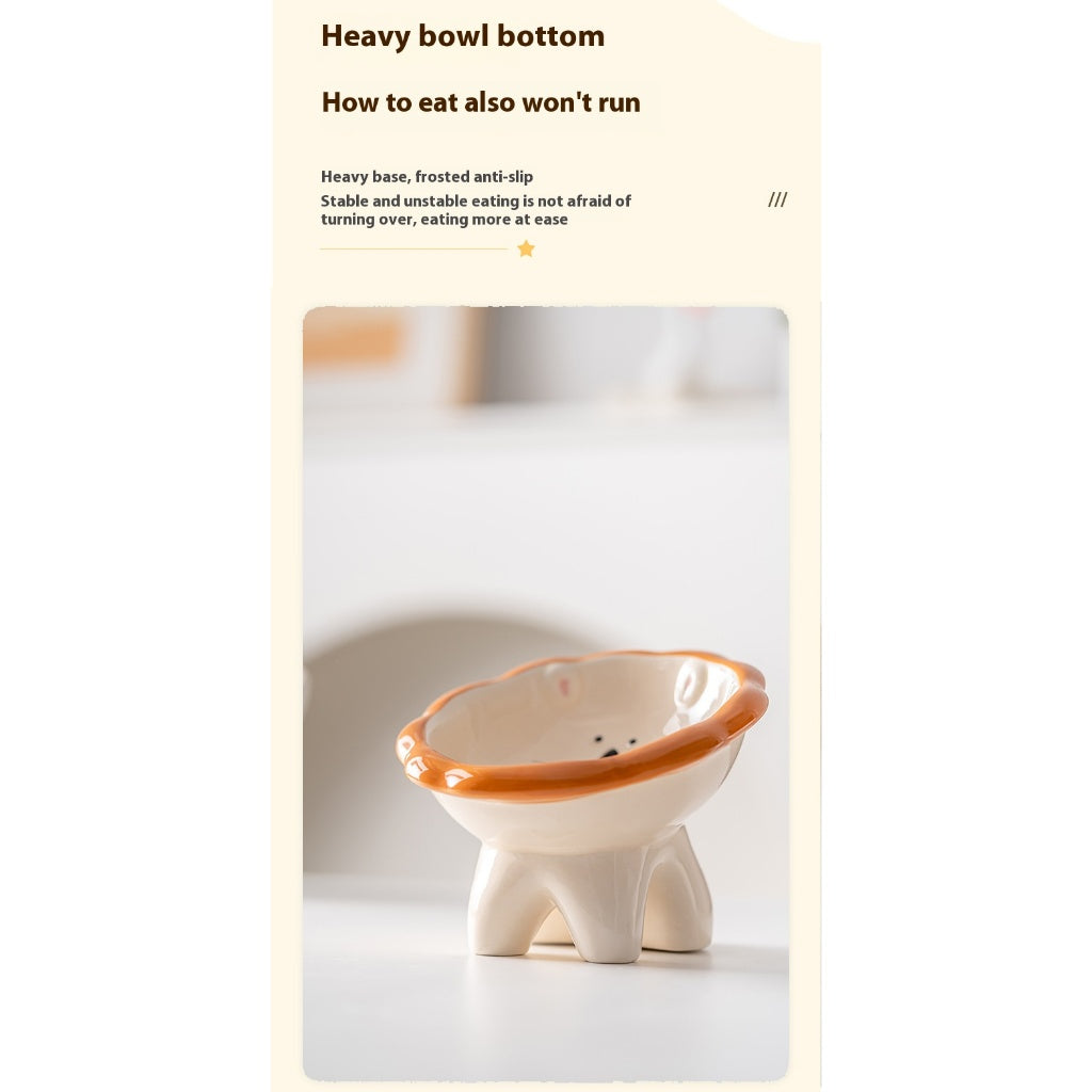 Stylish Ceramic Animal-Shaped Pet Food Bowl
