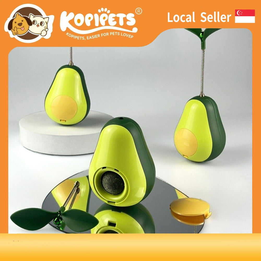 Avocado Wobble Cat Toy - Treat Dispensing Puzzle Ball for Boredom Relief, Self-Play Fun