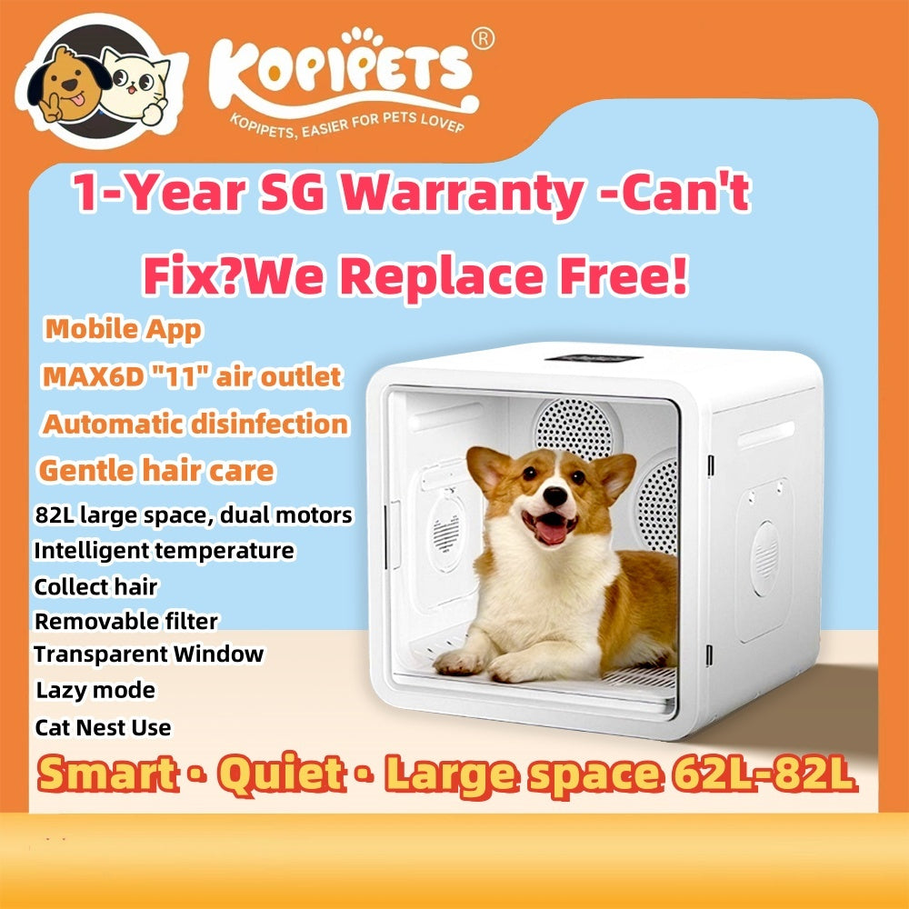 Pet Dryer Box 2nd Gen Cat Dog Drying Cabin | Quiet | 1-Year SG Support | Can Use As Pet Bed