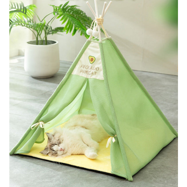 Kopipets Local Seller Cat Tent Tent Bed Pet Nest – Washable Canvas & Solid Wood | Foldable Triangle