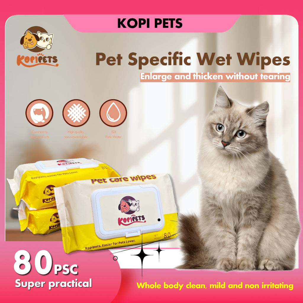 Kopipets Local Seller Moist Pet Wet Wipes 165mm×120mm 368g Alcohol-Free Extra Moist 30 Day Fresh