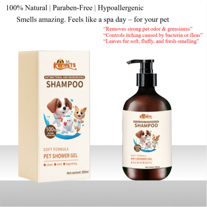 Kopipets Local Seller Natural Pet Shampoo for Dogs&Cats 500ml Anti-Itch Odor Control Hypoallergenic