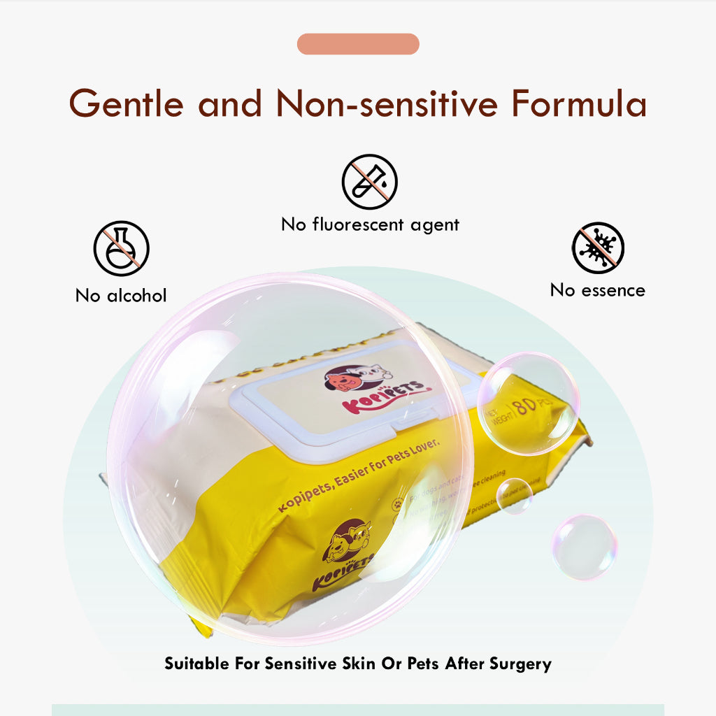 Kopipets Local Seller Moist Pet Wet Wipes 165mm×120mm 368g Alcohol-Free Extra Moist 30 Day Fresh