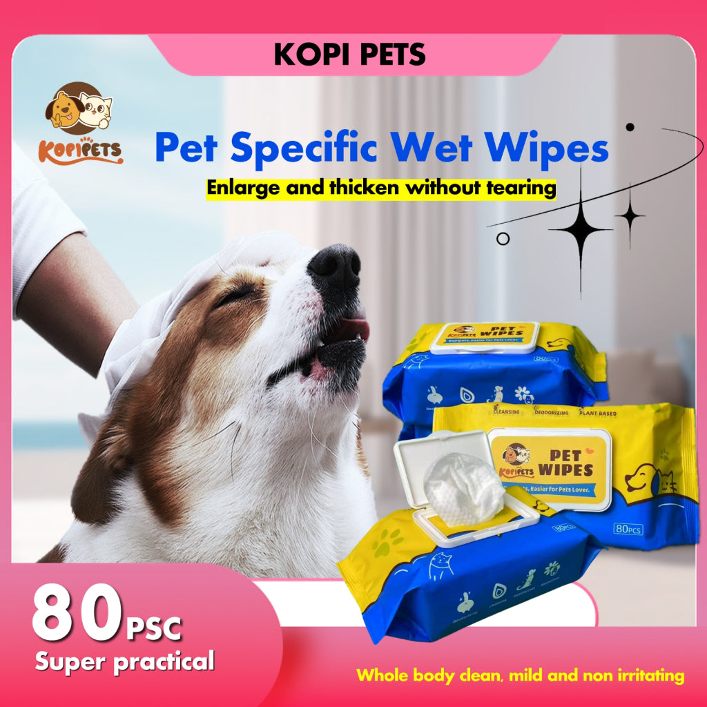 Kopipets Local Seller Jumbo Pet Wet Wipes 200×150mm 720g Extra Thick Alcohol-Free Moist & Gentle