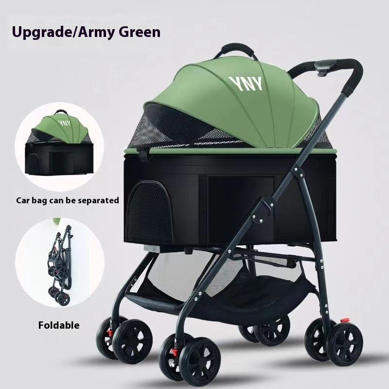 Kopipets Local Seller 3-in-1 Foldable Pet Stroller with Detachable Carrier Lightweight Portable