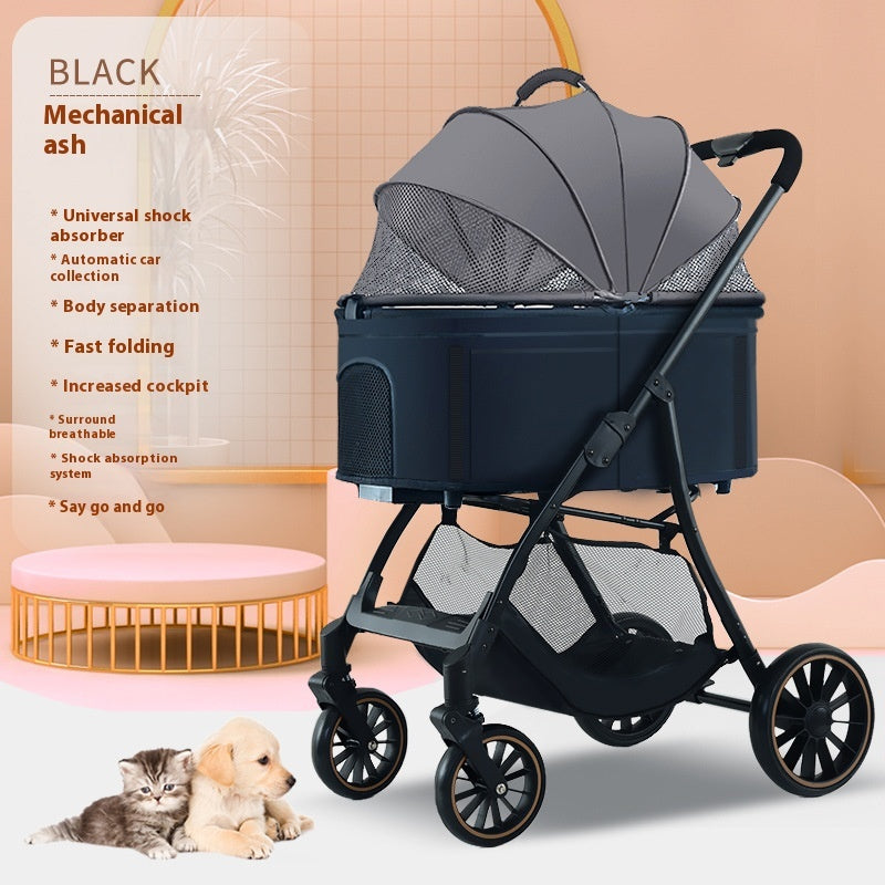 Kopipets Local Seller 3-in-1 Foldable Pet Stroller with Detachable Carrier Lightweight Portable