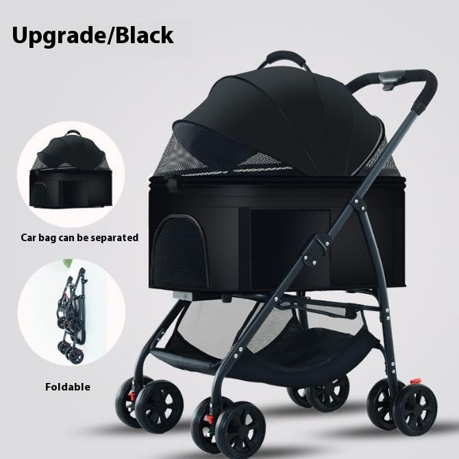 Kopipets Local Seller 3-in-1 Foldable Pet Stroller with Detachable Carrier Lightweight Portable