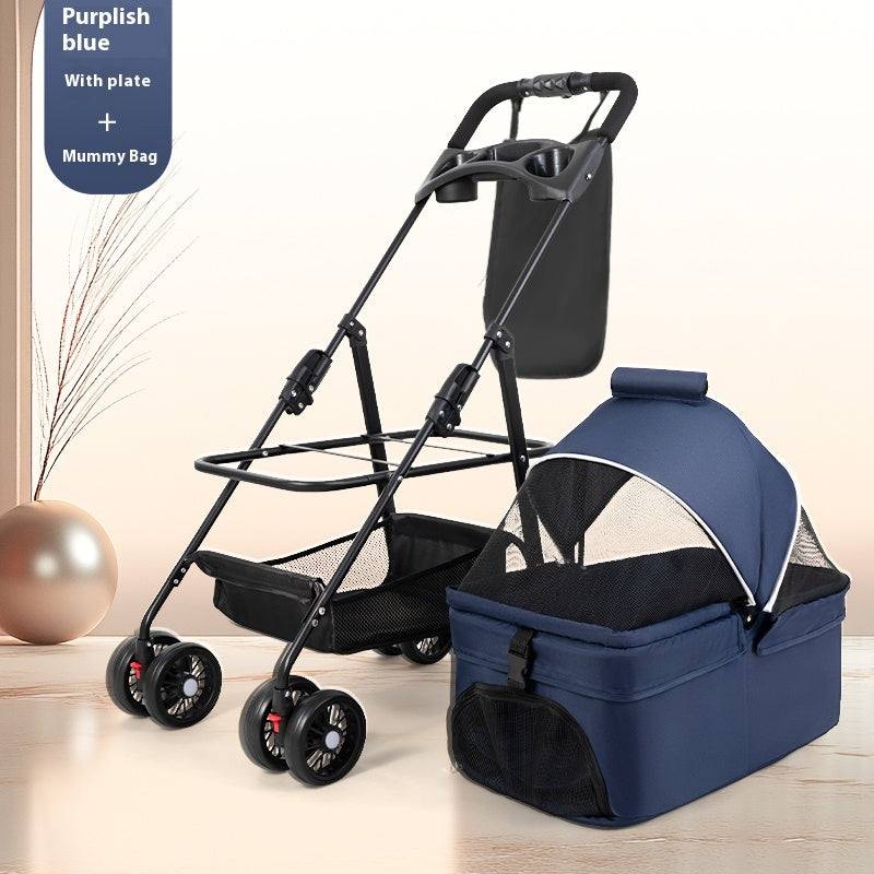 Kopipets Local Seller 3-in-1 Foldable Pet Stroller with Detachable Carrier Lightweight Portable