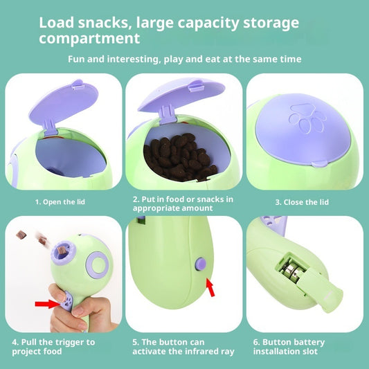 Kopipets Dog Laser Treat Launcher Outdoor Feeding Trainer Toy Infrared Pet Snack Shooter Interactive Feeder