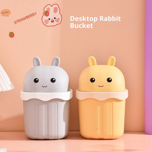 Kopiets Mini Desktop Trash Can Cute Covered Waste Bin Small Creative Table Garbage Bin Home Office Use