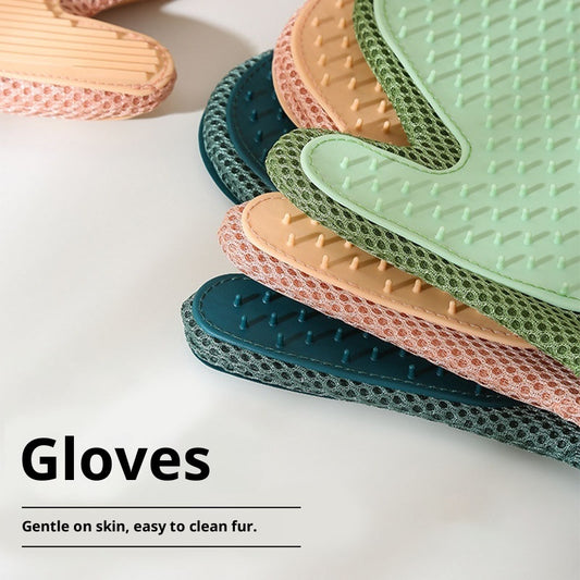 Kopipets Pet Grooming Glove | Double-Sided Rubber Hair Removal & Massage Mitt | Pet Hair Cleaner for Cats, Dog