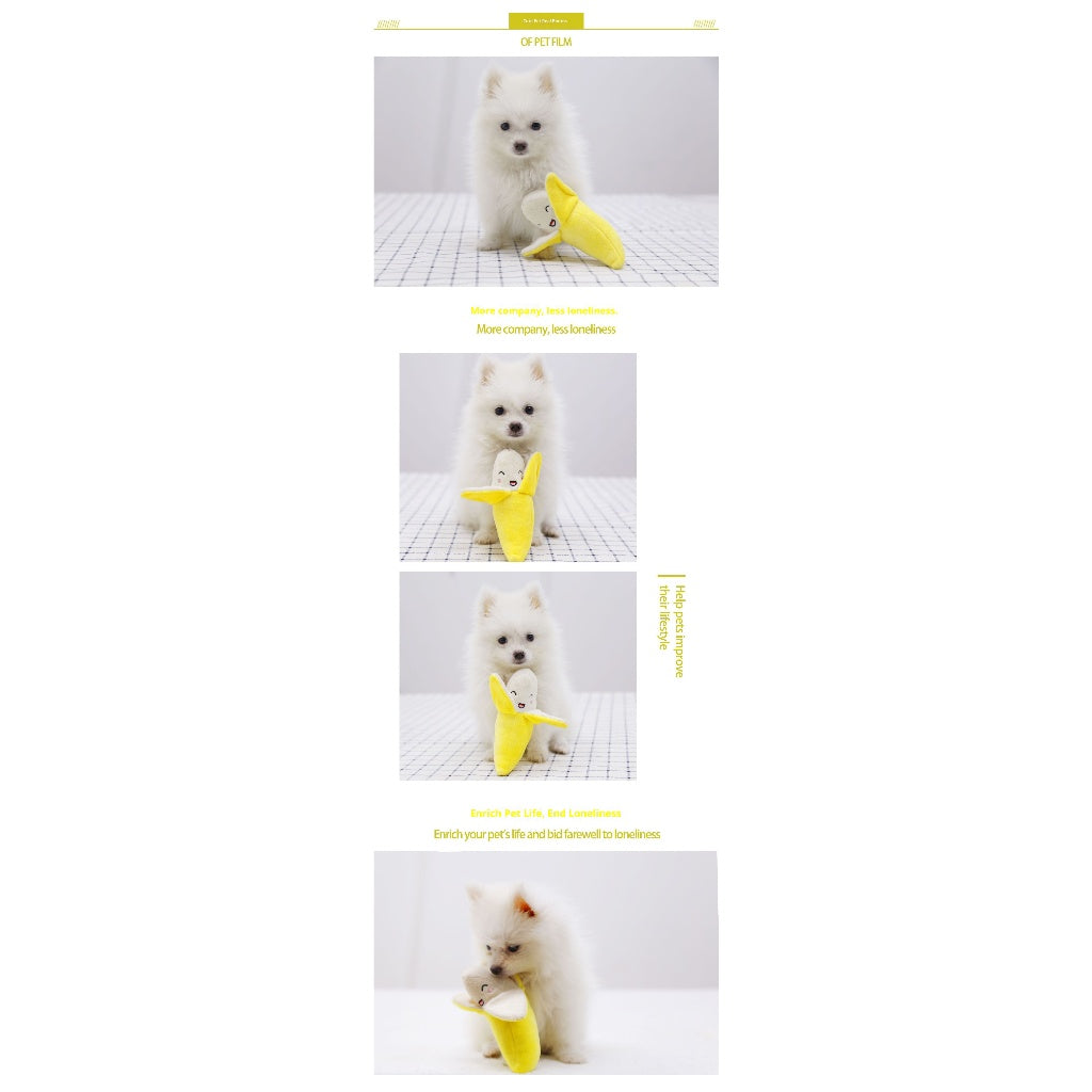 Yellow Banana Pet Toy Plush Squeaky BB Sound Dog Cat Interactive Toy Cute Companion