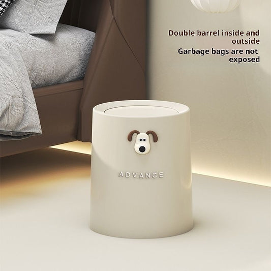Kopipets Cute Dog Trash Can Large Capacity Home Waste Bin with Flip Lid | Odor-Sealed Aesthetic Storage Bin