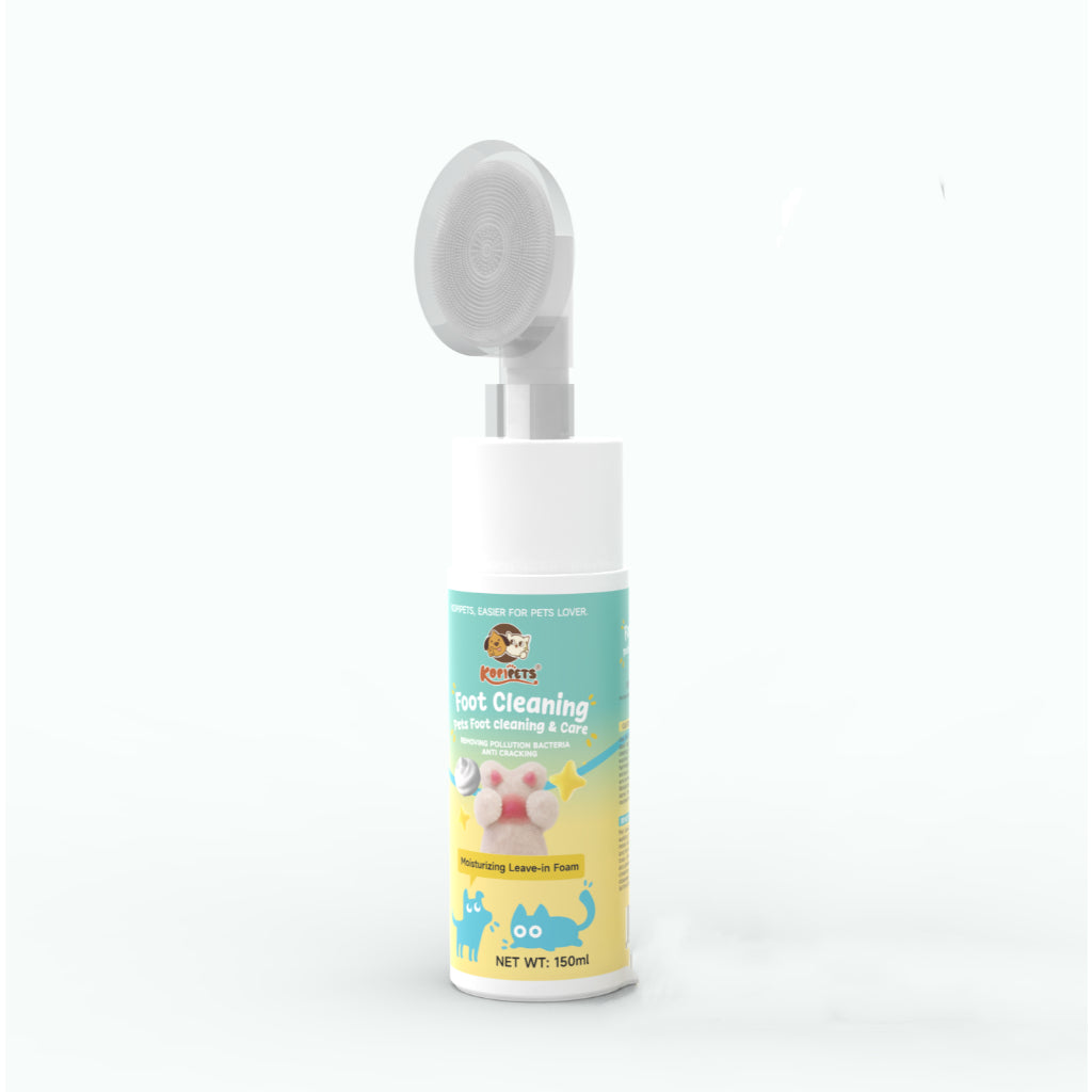 Kopipets 100% Natural Pet Paw Cleaner Foam 150ml Dog Cat Paw Wash Natural Plant Formula 360° Brush