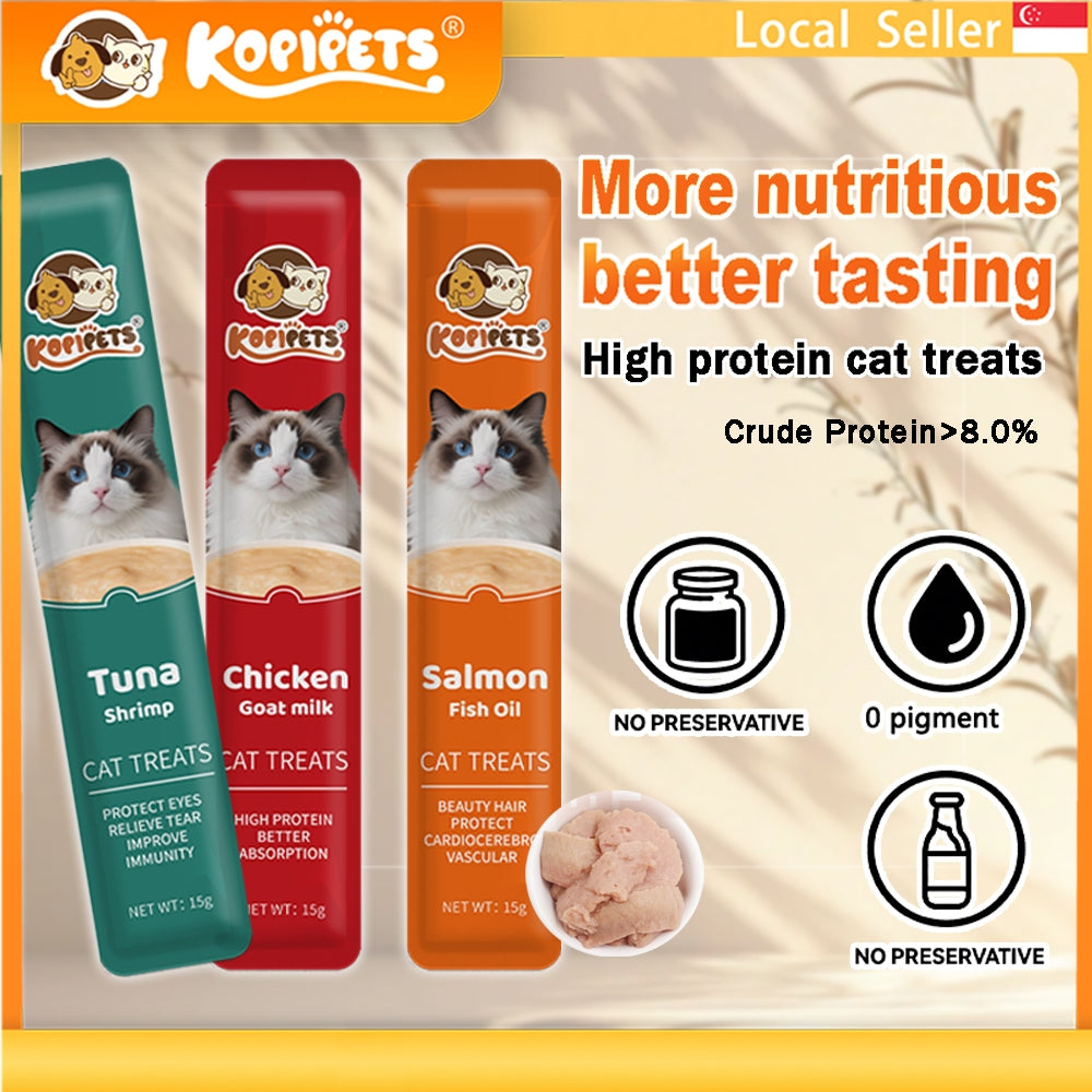 Kopipets Cat Creamy Bar Treats (For 3 Months and Above)|Tuna / Chicken / Salmon Flavor, Nutritious Wet Food
