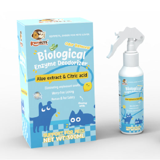 Kopipets Biological Enzyme Deodorizer 300ml|Natural Enzymes & Aloe, Keeps Pet Areas Fresh