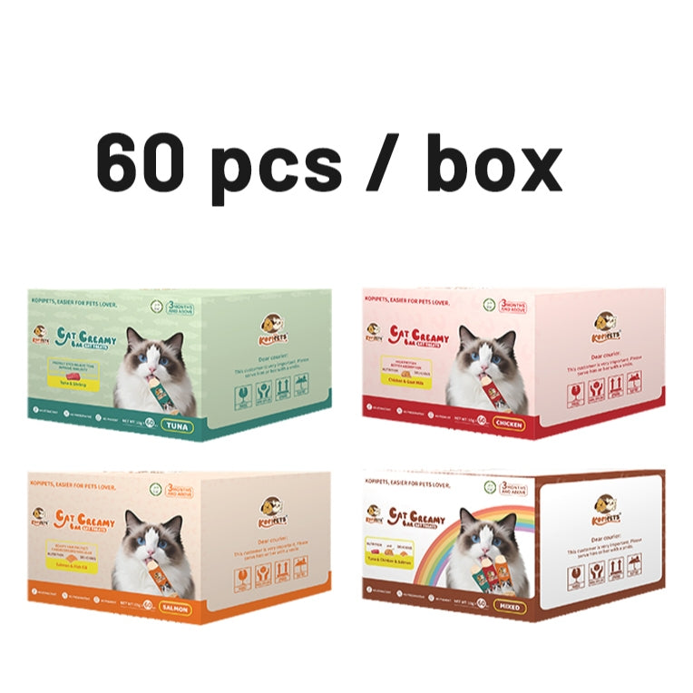 Kopipets Cat Creamy Bar Treats (For 3 Months and Above)|Tuna / Chicken / Salmon Flavor, Nutritious Wet Food