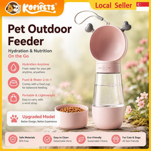 Kopipets outdoor travel pet water bottle with built-in drinking bowl, Singapore