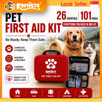 Kopipets 101-piece pet first aid kit in EVA case for dogs and cats, Singapore