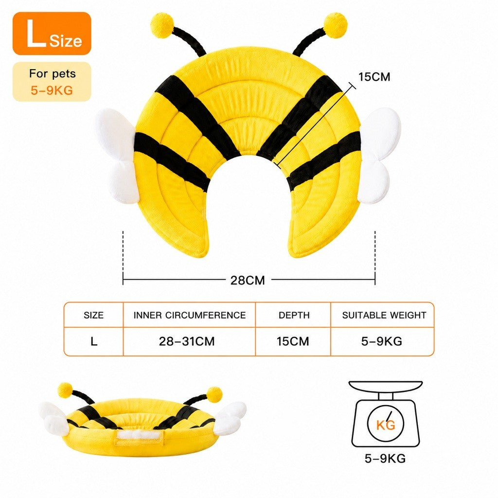 KOPIPETS Soft Elizabeth Collar for Cats & Dogs Bee Recovery Cone Anti Lick Anti Bite Pet Protective Collar