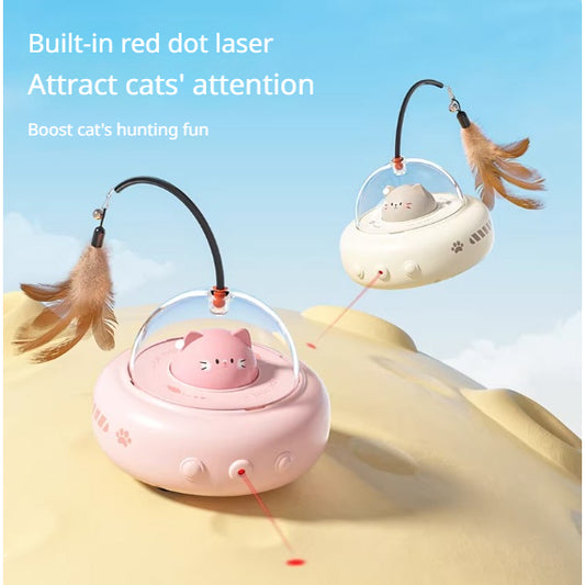 Kopipets Smart Automatic Cat Toy Interactive Laser Feather Self Play Pet Toy