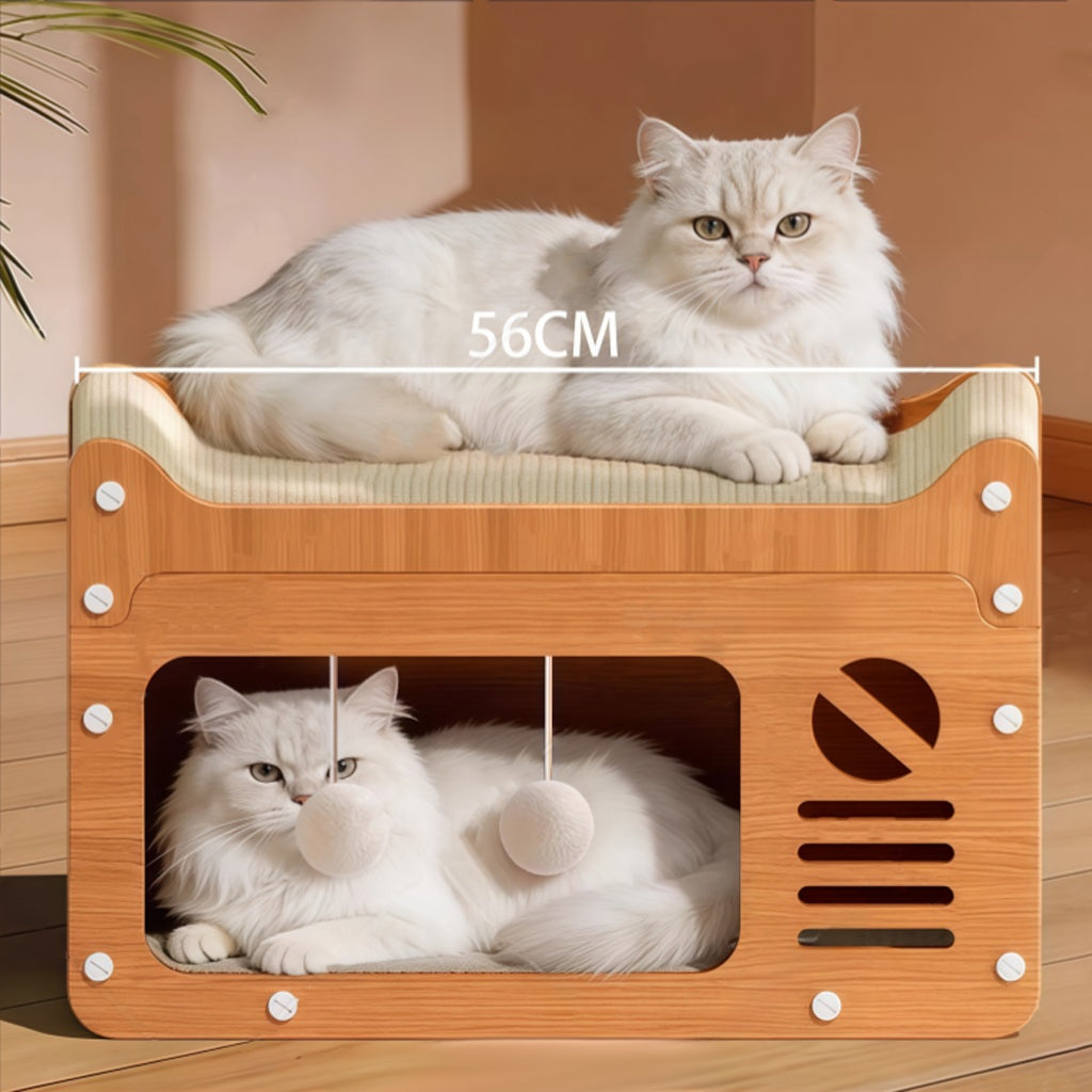 Kopipets Cat Scratcher House Bed Climbing Toy Corrugated Scratch Board Anti-Shed Durable Cat Furniture