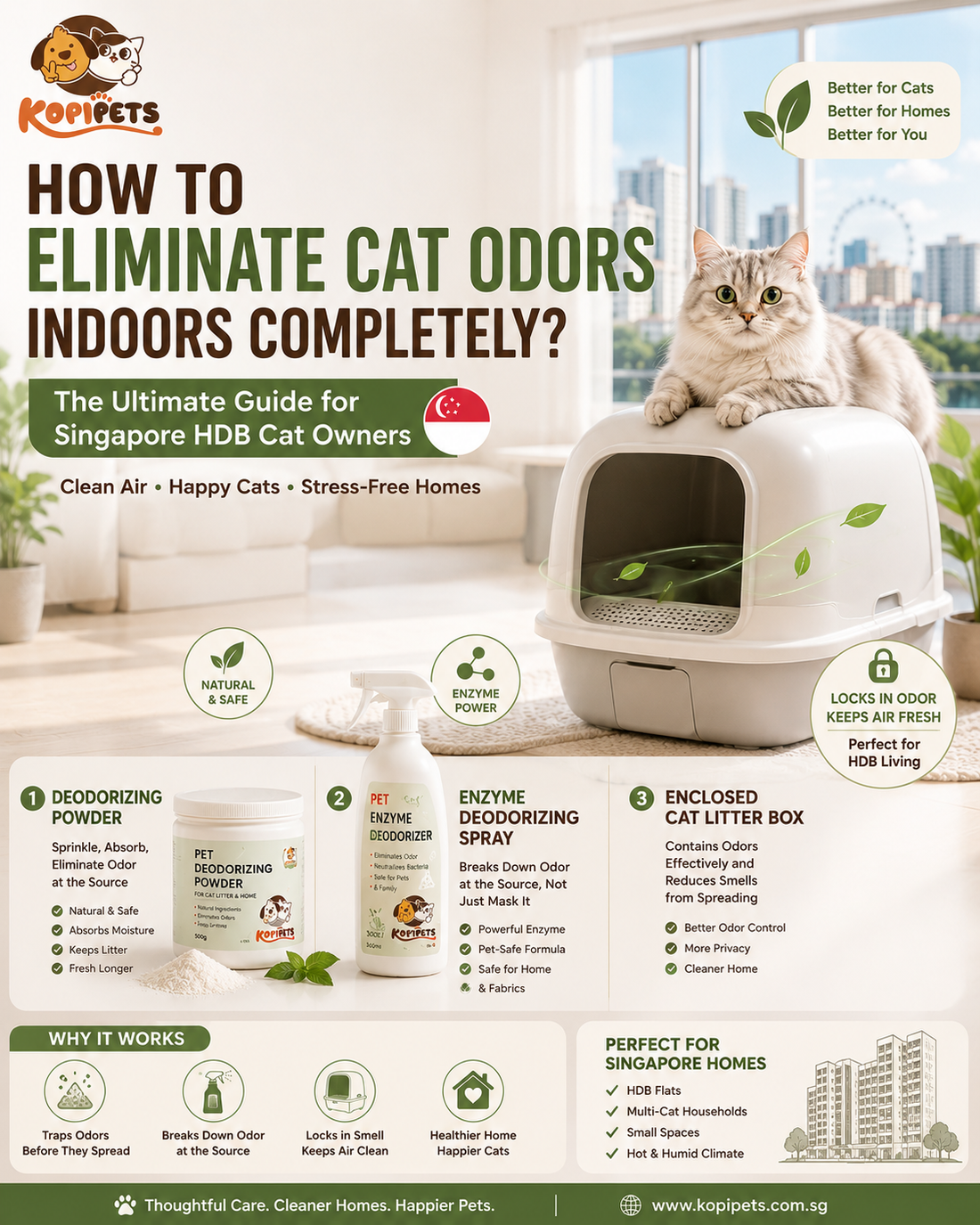 How to get rid of cat litter smell in a Singapore HDB flat — Kopipets guide