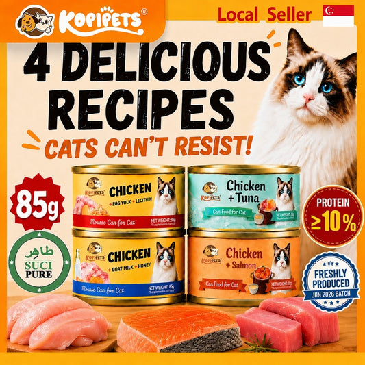 Kopipets Cat Wet Food 85g Chicken Tuna Salmon Goat Milk Honey Egg Yolk Mousse Cat Can Complete Meal