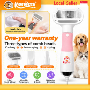 Kopipets 2-in-1 Pet Blow Dry Brush