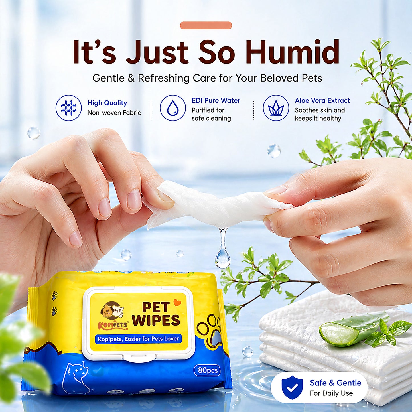 Kopipets Pet Wet Wipes 200x150mm 80pcs