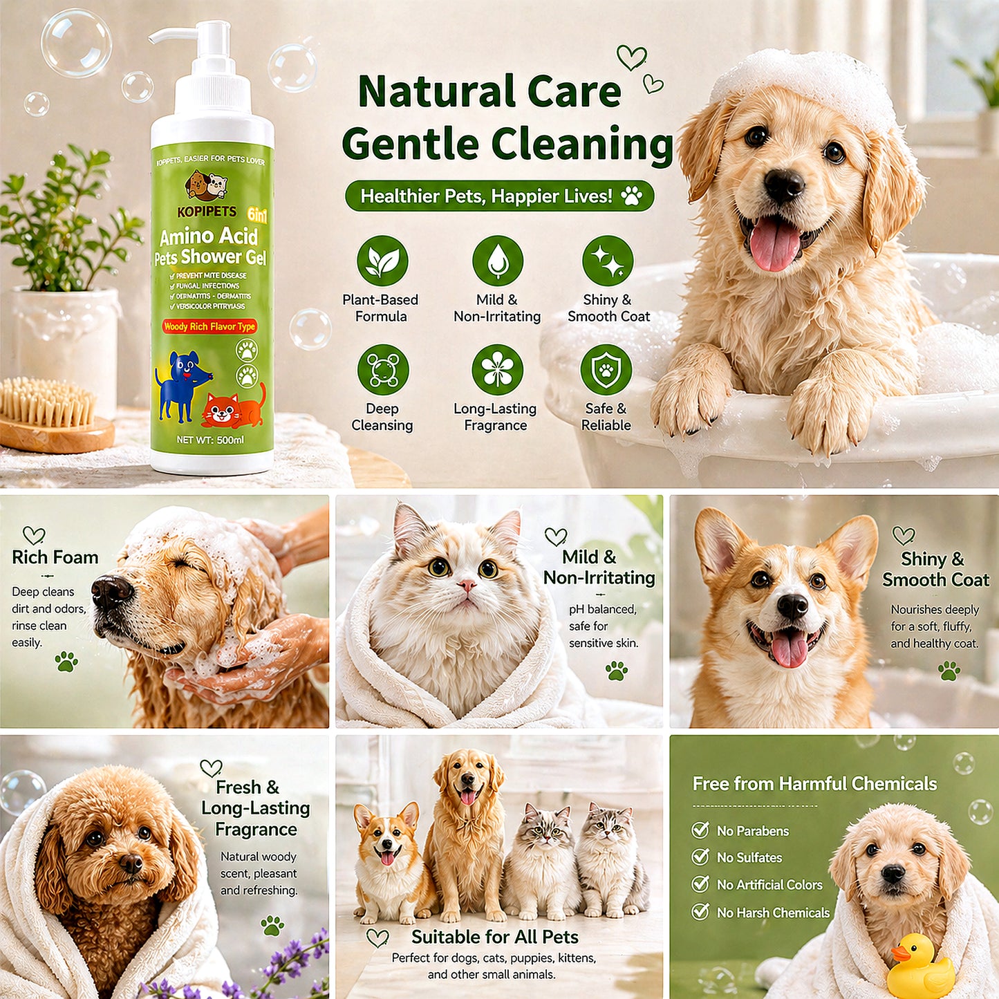 Kopipets Amino Acid Pets Shower Gel 500ml