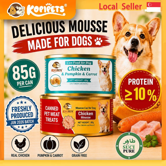 Kopipets Dog Wet Food 85g Chicken Mousse Chicken Pumpkin Carrot Complete & Balanced Dog Can Food