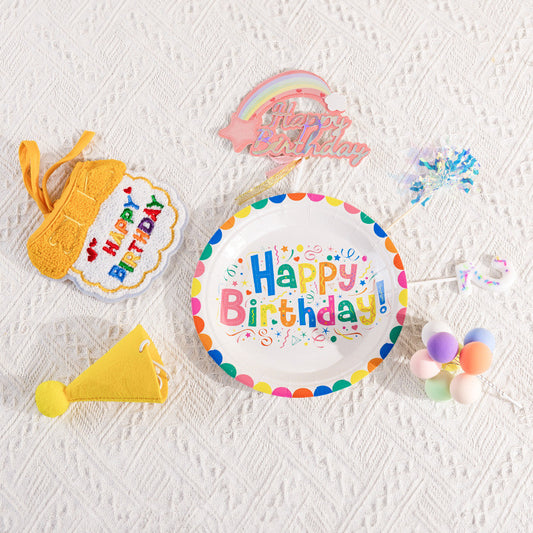 Pet Birthday Party Set - Cat & Dog Birthday Hat & Bib Outfit | Cute Party Accessories for Puppy/Kitten Celebration