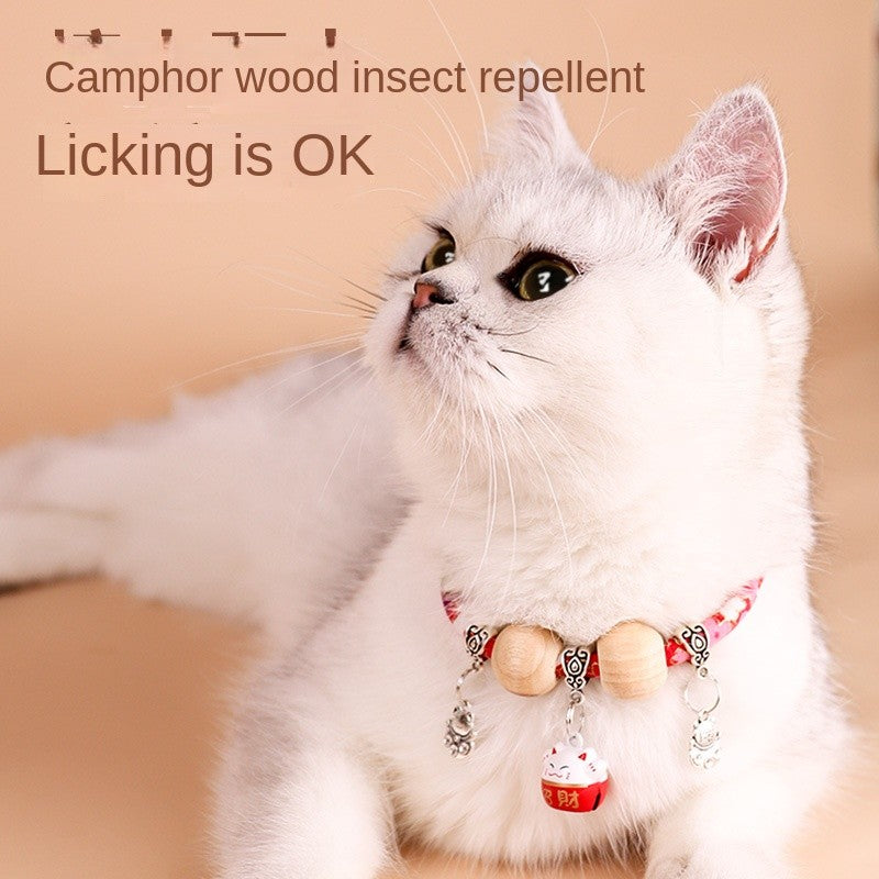 Natural Camphorwood Pet Collar - Flea & Tick Repellent for Cats/Dogs | Mosquito Proof & Anti-Itch
