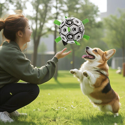 Indestructible Dog Soccer Ball - Chew-Proof Fetch Toy for Outdoor Training | Durable Rubber Teeth Cleaning Ball
