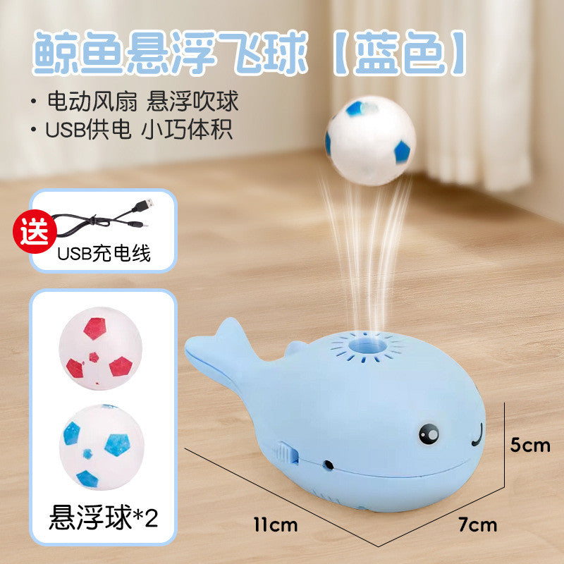 Whale-Shaped Floating Cat Toy - Electric Self-Moving Interactive Ball, Auto-Rotation & Bouncing