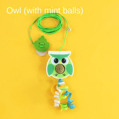 Hanging Cat Toy-By Hook Elastic Rope with Feather & Mouse Teaser | Self-Play Fun for Indoor Cats